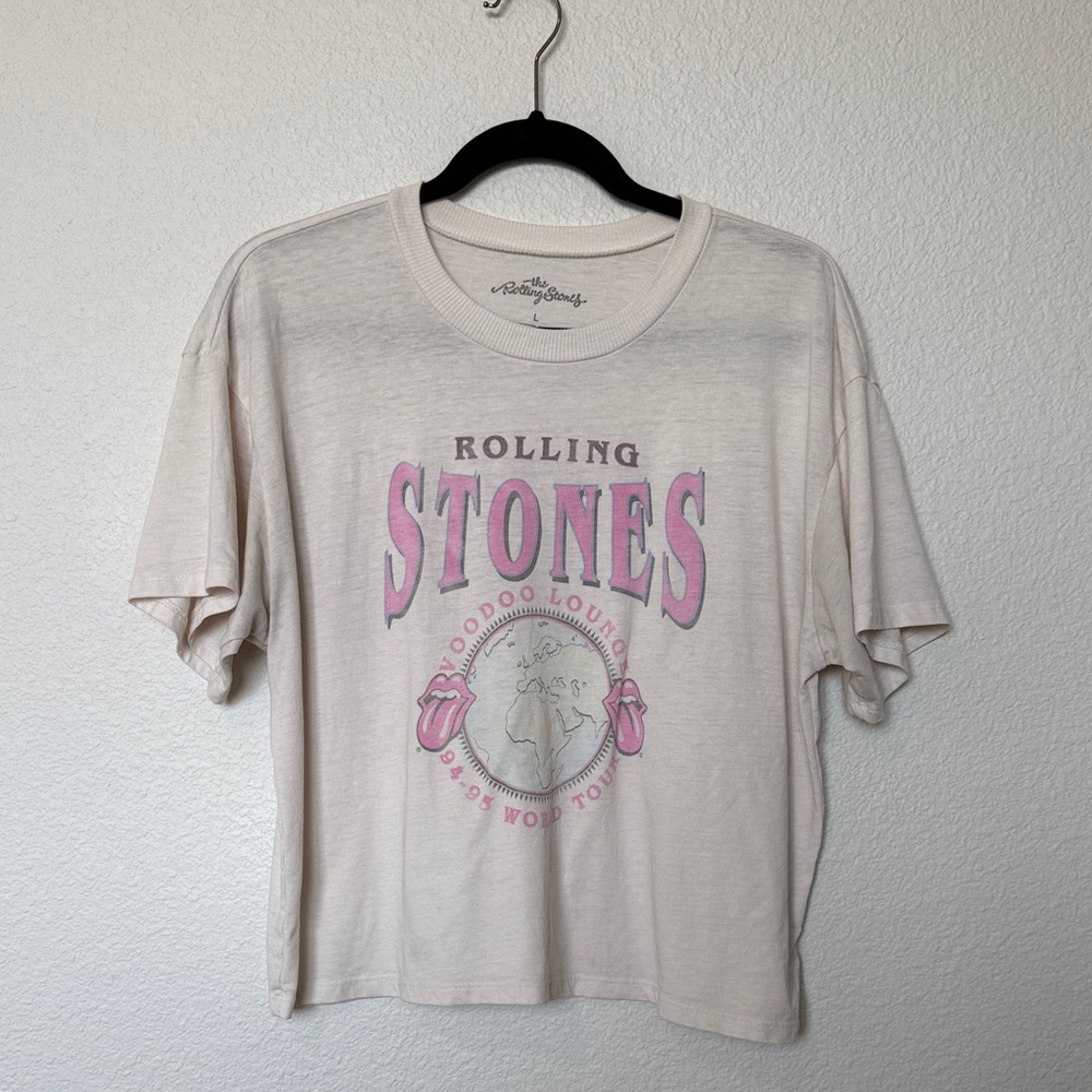 The Rolling Stones Pink and Cream Short Sleeve Tee
